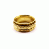 Ring Size - 8 Brass Spinner Ring L - BSPR996 18K Gold Plated Brass Rope Design & Wide Band Spinner Ring